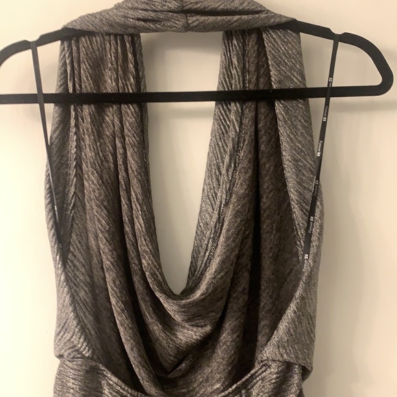 Backless Metallic Draped Front Dress - Picture 6 of 10